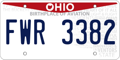 OH license plate FWR3382