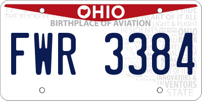 OH license plate FWR3384