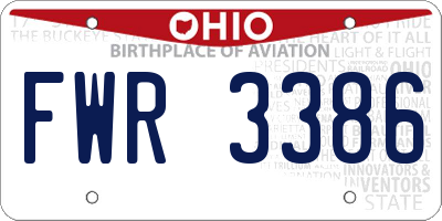 OH license plate FWR3386