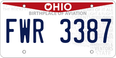 OH license plate FWR3387