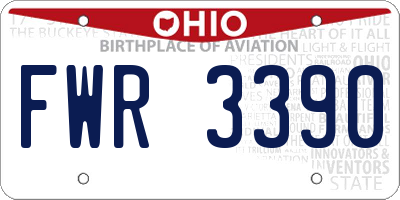 OH license plate FWR3390