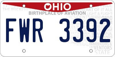OH license plate FWR3392