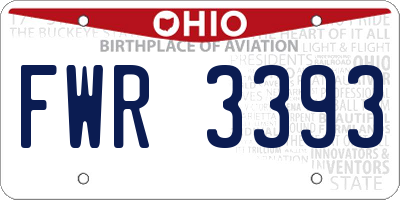 OH license plate FWR3393
