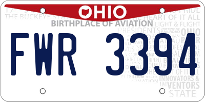 OH license plate FWR3394