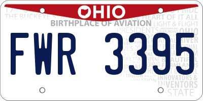 OH license plate FWR3395