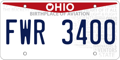 OH license plate FWR3400