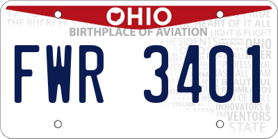OH license plate FWR3401
