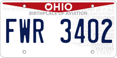 OH license plate FWR3402