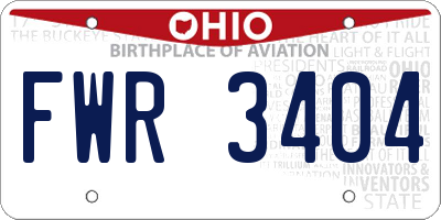 OH license plate FWR3404