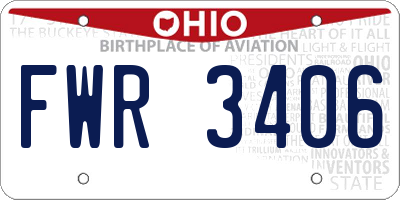 OH license plate FWR3406