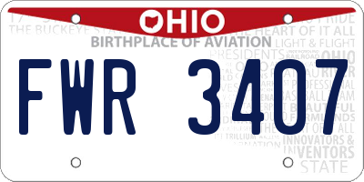 OH license plate FWR3407