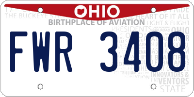 OH license plate FWR3408