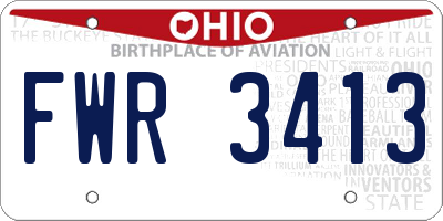 OH license plate FWR3413