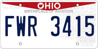 OH license plate FWR3415