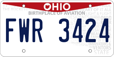 OH license plate FWR3424