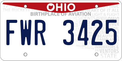 OH license plate FWR3425