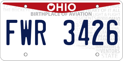OH license plate FWR3426