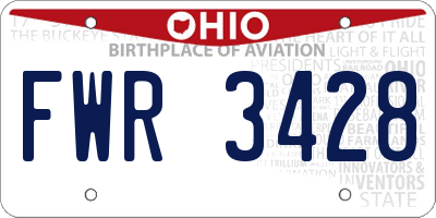 OH license plate FWR3428