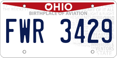 OH license plate FWR3429