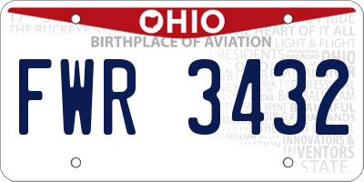 OH license plate FWR3432