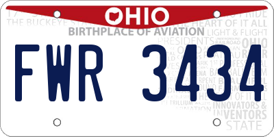 OH license plate FWR3434