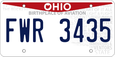OH license plate FWR3435
