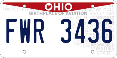 OH license plate FWR3436