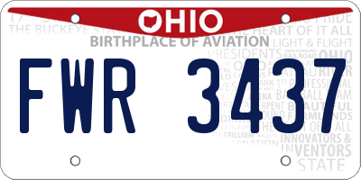 OH license plate FWR3437