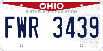 OH license plate FWR3439