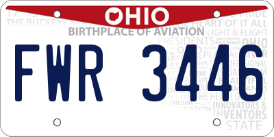 OH license plate FWR3446