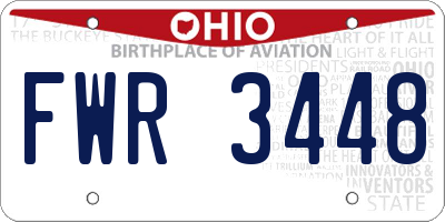 OH license plate FWR3448