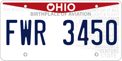 OH license plate FWR3450