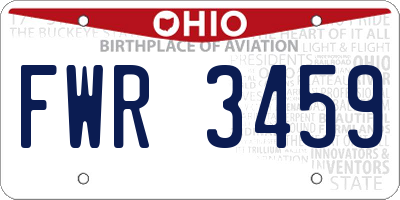 OH license plate FWR3459