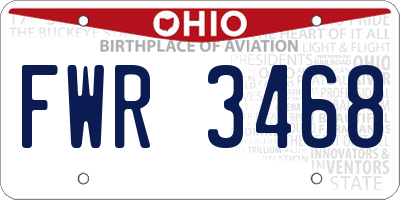 OH license plate FWR3468