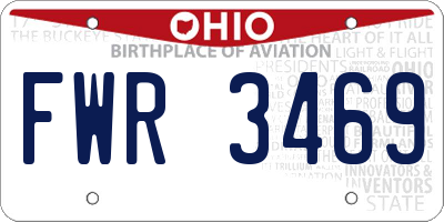 OH license plate FWR3469