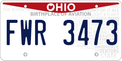 OH license plate FWR3473