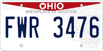 OH license plate FWR3476