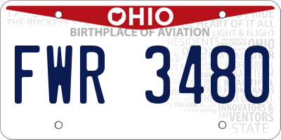 OH license plate FWR3480