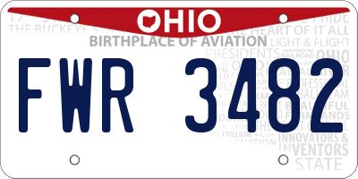 OH license plate FWR3482