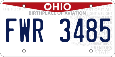 OH license plate FWR3485