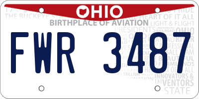 OH license plate FWR3487