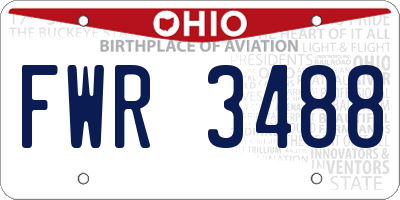 OH license plate FWR3488