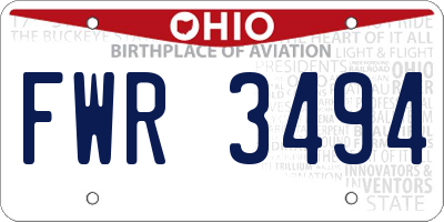 OH license plate FWR3494