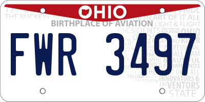 OH license plate FWR3497
