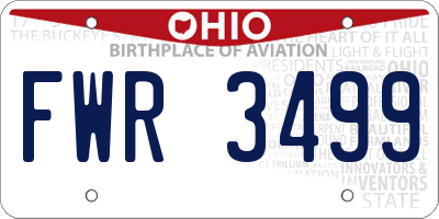 OH license plate FWR3499