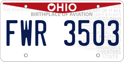 OH license plate FWR3503