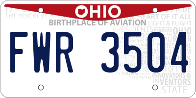 OH license plate FWR3504