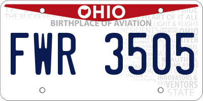 OH license plate FWR3505