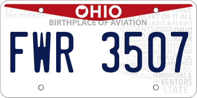 OH license plate FWR3507