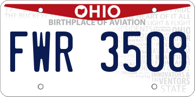 OH license plate FWR3508